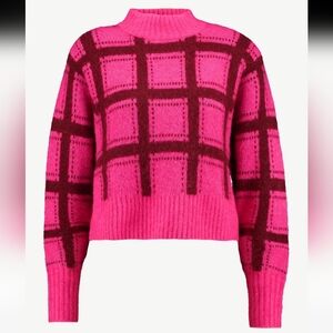 Pink and Burgundy Checkered Sweater By Freshman 1996 From Nordstrom Size Small